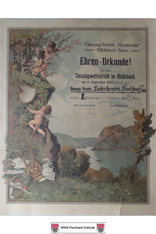 Ehrenurkunde 1925